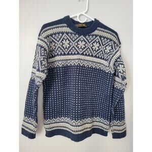Nordstrikk Cardigan 100% Virgin Wool Sweater Norway Fair Isle Size M Unisex